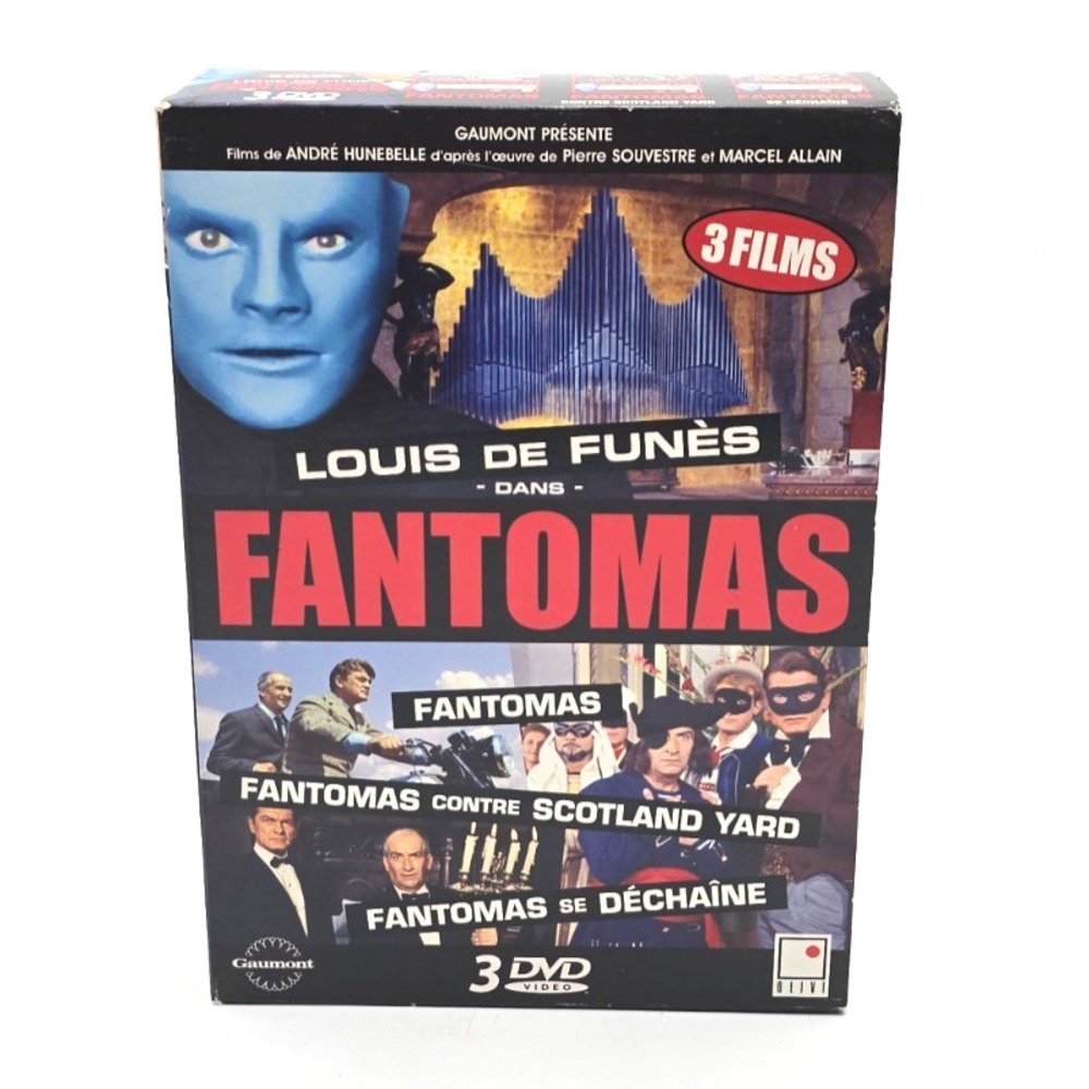 Gaumont Fantomas Trilogy DVD Box Set French NTSC Excellent Louis de Funes 3-Disc